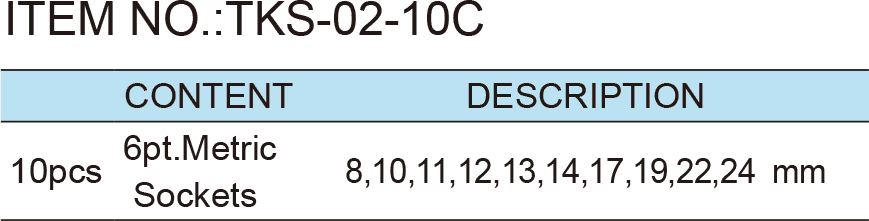 10pcs. 1/2”Dr. Socket Wrench Set (图1)
