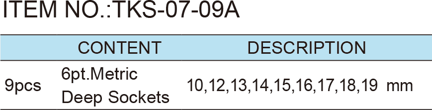 9pcs. 3/8”Dr. Deep Socket Wrench Set (图1)