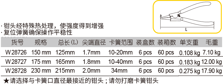 轴用弯嘴卡簧钳(图1)